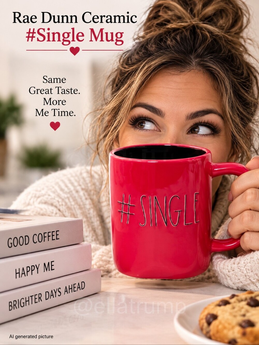 Retired Rae Dunn #Single Mug Artisan Collection Magenta Holiday Red Ceramic 16oz